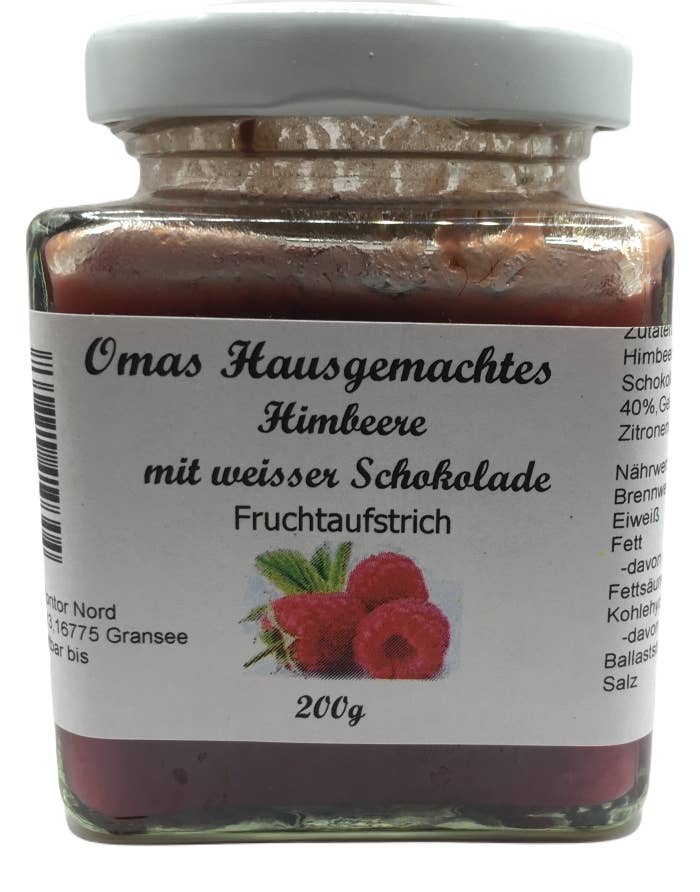 Delikatessen Kontor Nord - Wholesale Jam/Jelly - Grandma's Homemade Raspberry with White Chocolate 200g