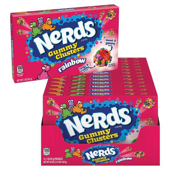 Theater Box Candy - Nerds Gummy Clusters Rainbow for wholesale by Kelli's