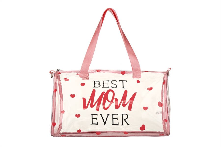 Nima Accessories Inc - Wholesale Satchel - Women's - Ladies Clear See Thru BEST MOM EVER Printed Satchel Handbag