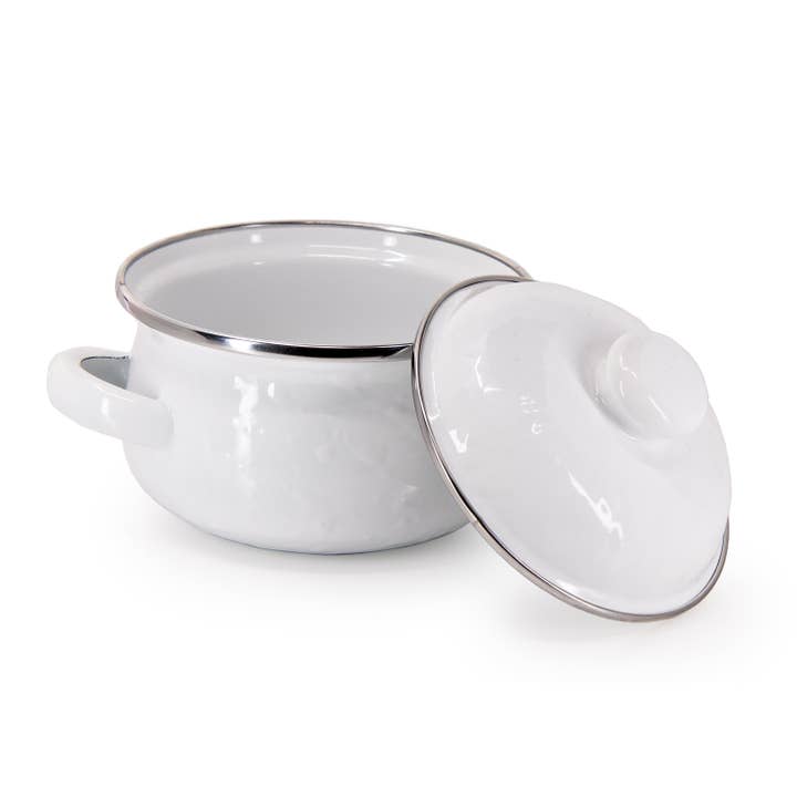 Golden Rabbit Home - Wholesale Cooking Pot - Set of 2 Solid White Petite Tureen