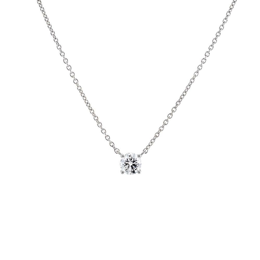 By Adina Eden - Wholesale Pendant/Charm Necklace - Lab Grown Diamond Round Solitaire Necklace 14K5