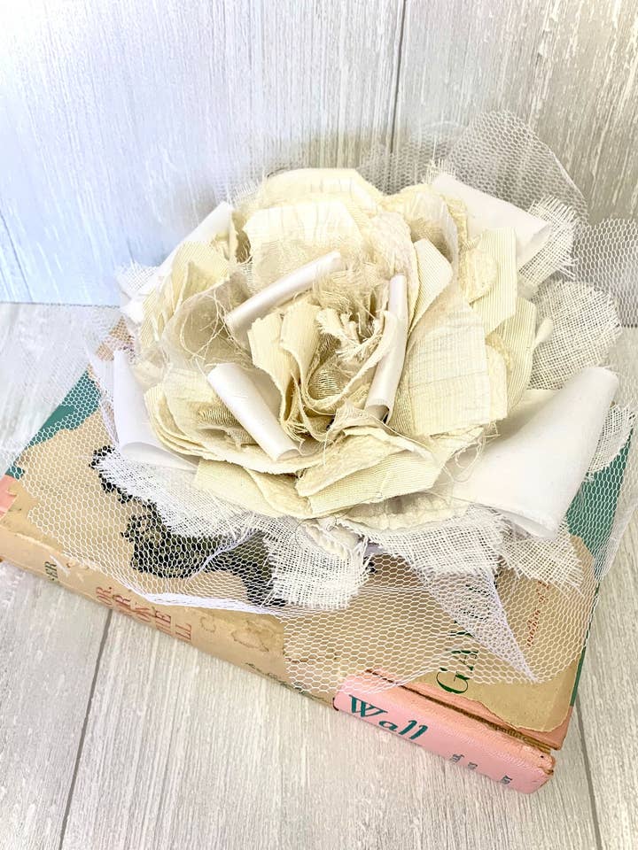 Boho tattered flower sewing craft supply trim for wholesale by Farm Charm Couture