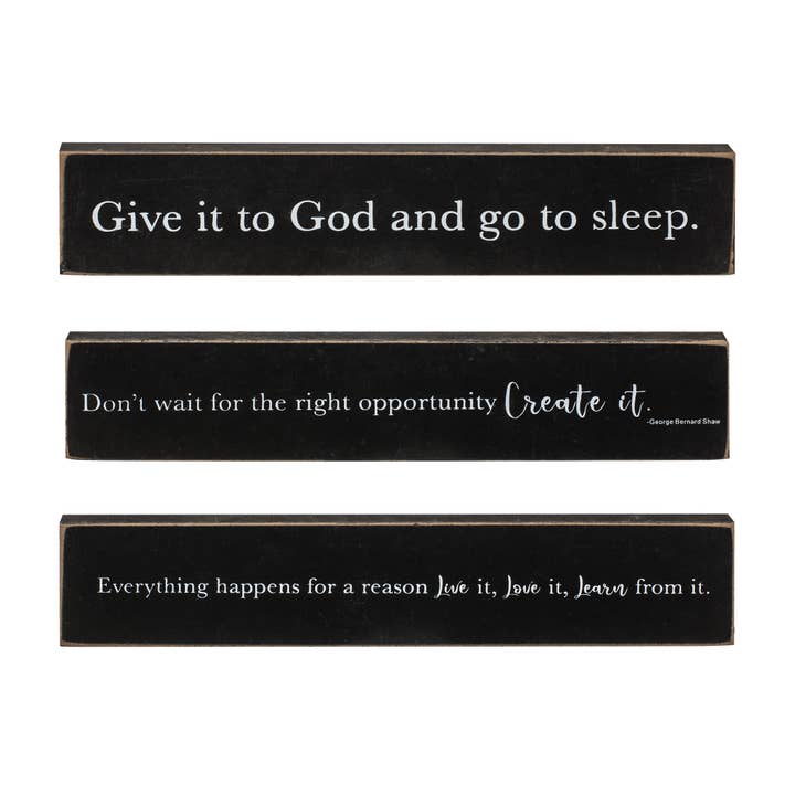 Col House Designs - Wholesale Sign - Give It To God Wooden Block, 3 Assorted