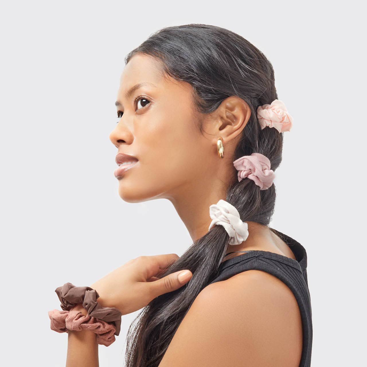 KITSCH - Vente Chouchou – femme - Lot de 5 chouchous texturés assortis - Terracotta4