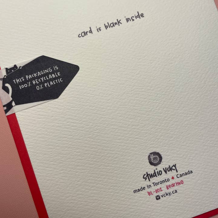 studio vcky - Wholesale Love Card - Greeting Card - Bear Hug2