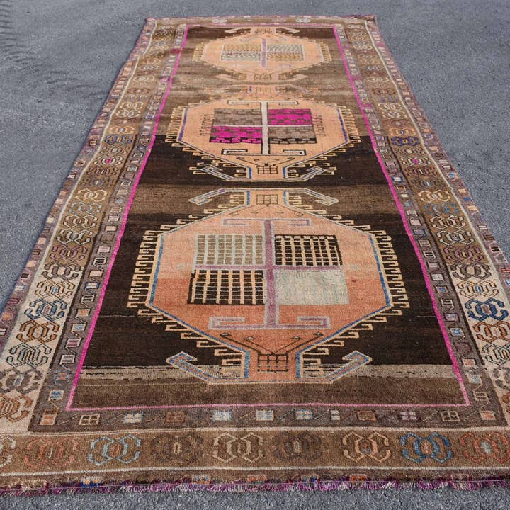 Håndlavet Brun Tæppe, Traditionelt Geometrisk 5,7x13 Ft for engroshandel hos Vintage Rugs Loom