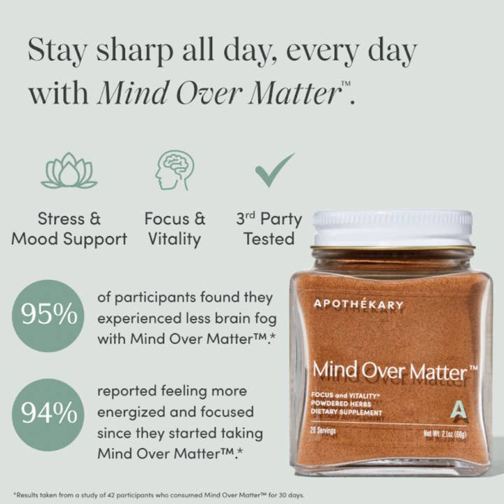 Apothékary - Wholesale Powdered Health Drink - Mind Over Matter® - focus & cognition herbal supplement