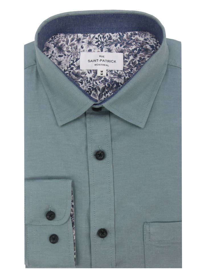 Antrim Stretch Oxford-skjorta i Yale-blå för wholesale av Rue Saint-Patrick