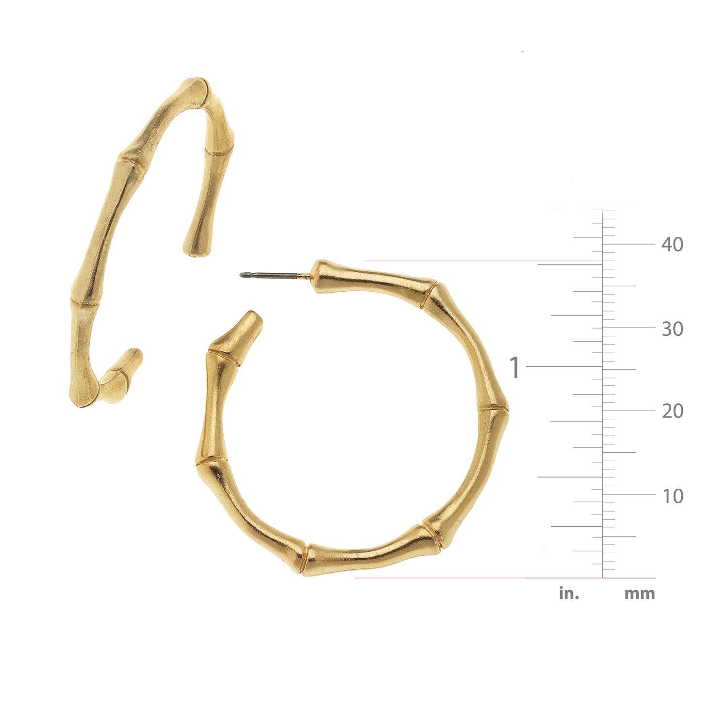 Susan Shaw - Wholesale Hoop Earrings - Gold Bamboo Hoop Earrings1