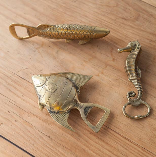 Mahe Homeware – wholesale Bottle/wine opener – Brass Opener Seahorse3