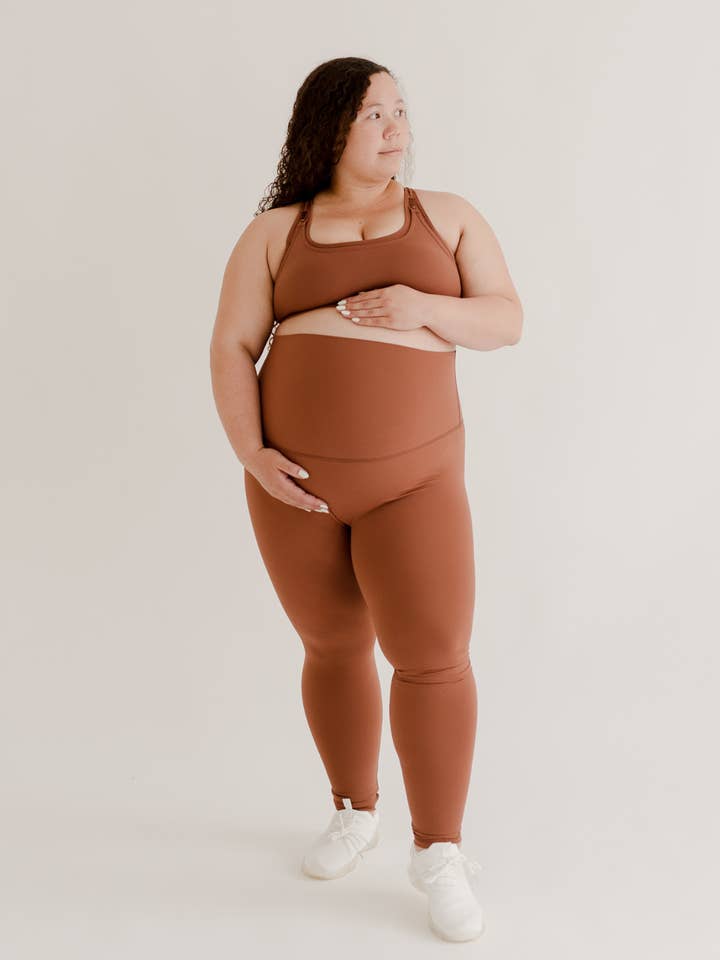 AXK CORE Classic Maternity Legging - Brown for wholesale by AXK Maternity