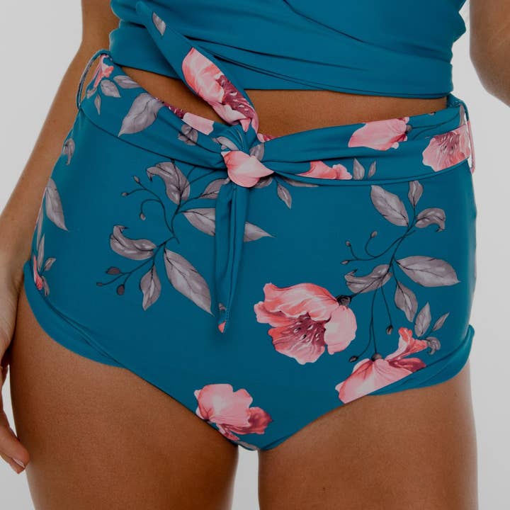 Blue Blue Floral Blue-Floral Reversible High Rise Wrap Front Bottom for wholesale on Faire