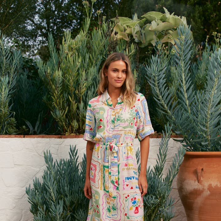 Sol Mon Ami maxi skjortekjole for engroshandel hos Jaase