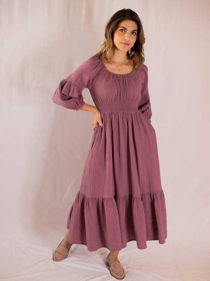 Abito Eliza in sambuco XS-3XL per la vendita all'ingrosso da parte di EMME