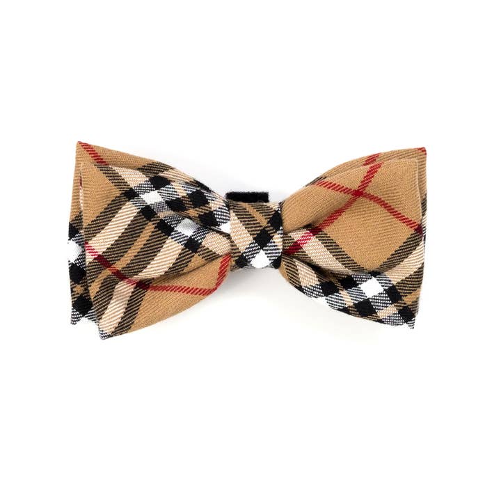 Tan Plaid Bow Tie for wholesale on Faire