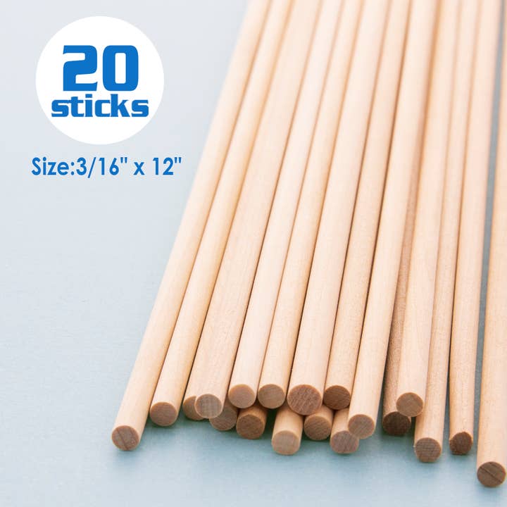 BAZIC Products - Wholesale Craft Supplies - Wooden Dowel Round Natural 3/16" x 12" (20/Bag)1