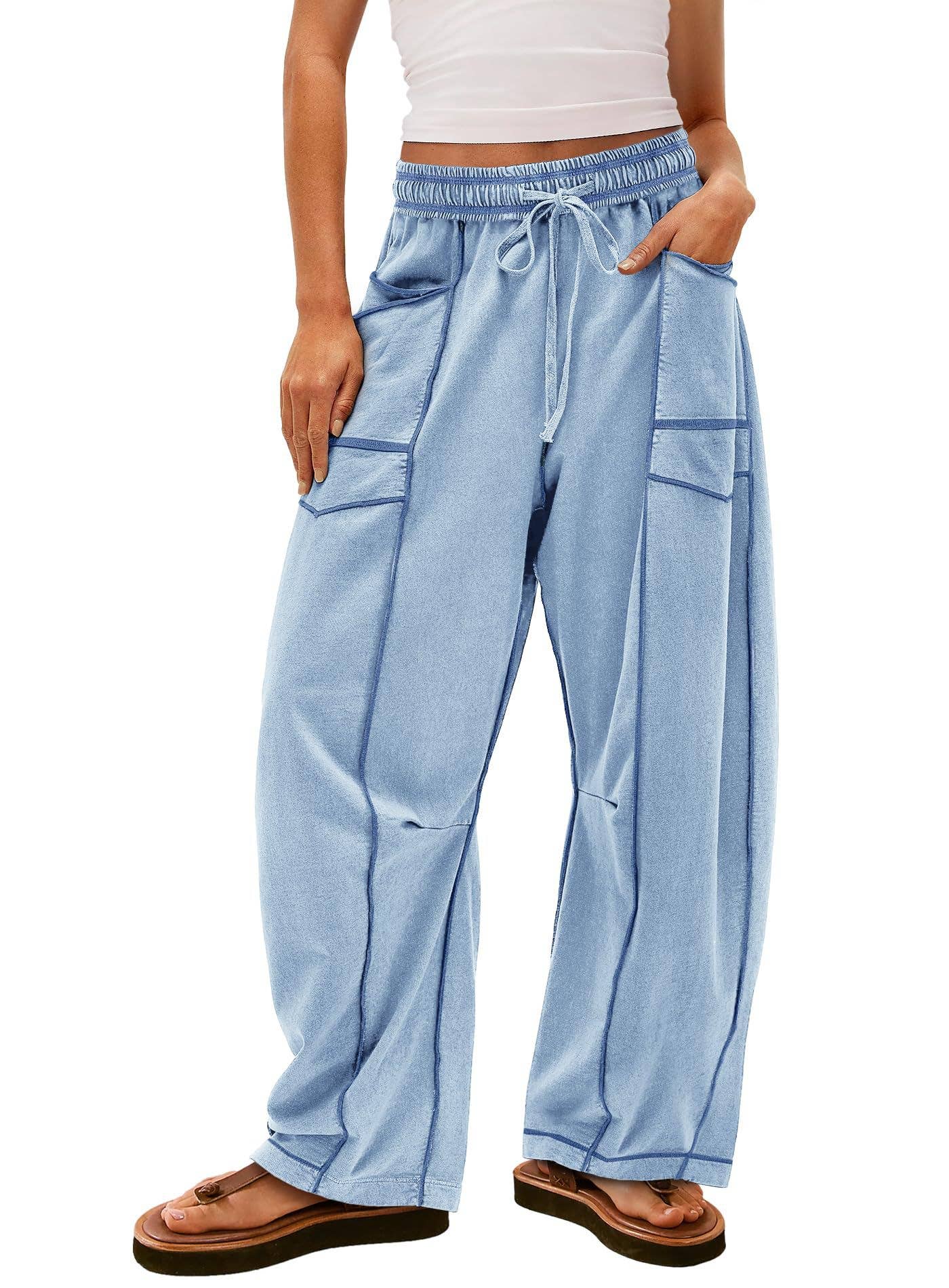 Lily Clothing - Wholesale Pants - Women's - Casual stretched-waist drawstring sweatpants11
