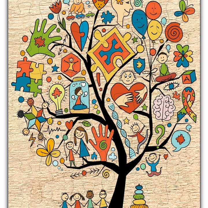 Puzzle arbre autistique - 48PCS pour la vente par Green Tree Jewelry