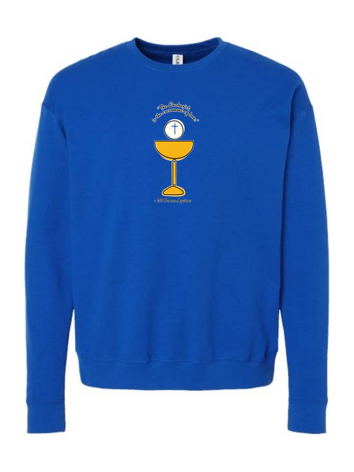 Sock Religious - Wholesale Graphic Sweatshirt - Unisex - The Sacrament of Love - St. Thomas Aquinas Crewneck Sweatshirt5