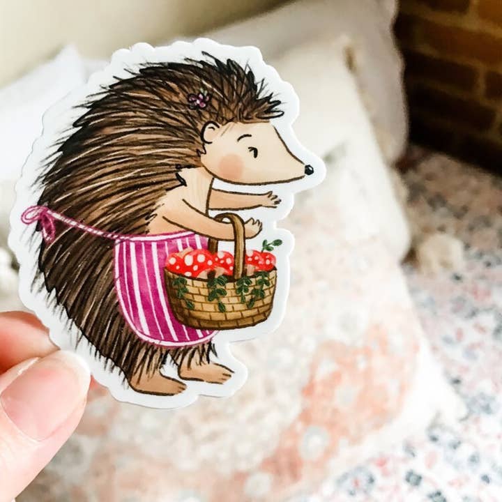 Mrs. Hedgehog Sticker for wholesale by Forest & Fauna Paper Co.