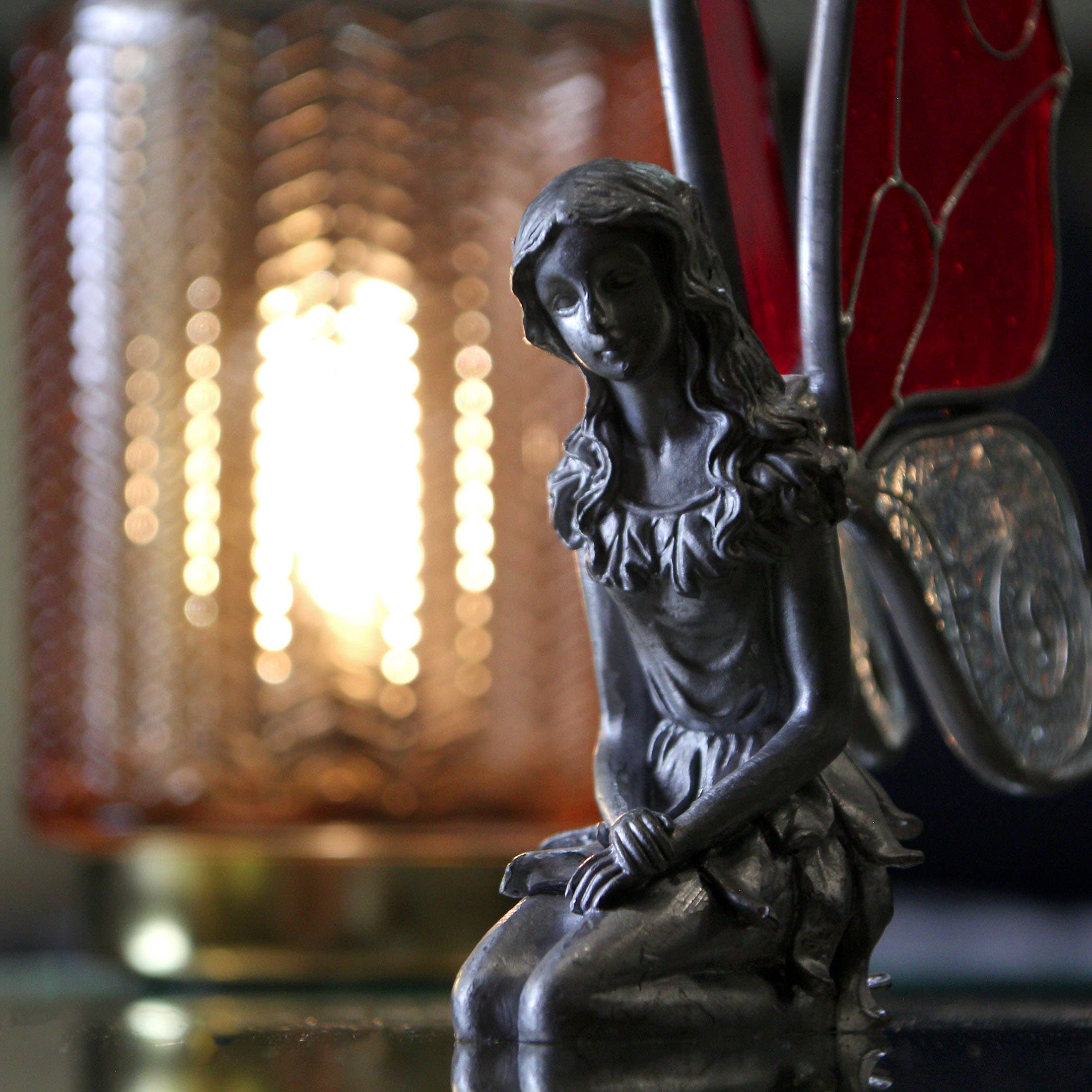 Zeckos – wholesale Sculpture – Set of 2 Kneeling Fairies Pewter Décor Sculptures2