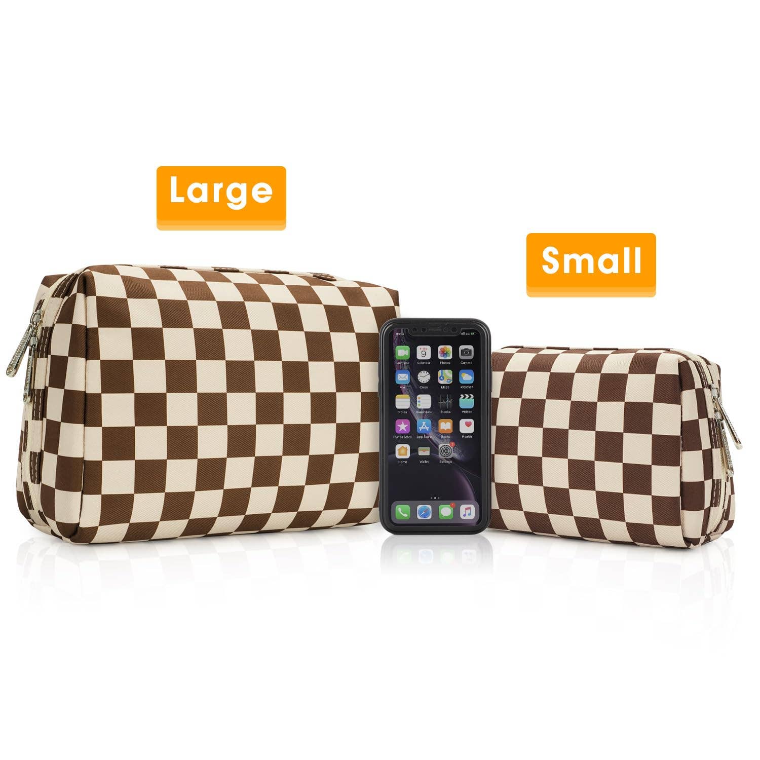 wandf - Wholesale Makeup/Cosmetic Bag - Checkered Makeup Bag Travel Cosmetic Bag Organizer Toiletry66