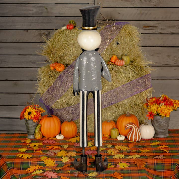 Zaer Ltd. International - Wholesale Outdoor Ornament/Decor - 54.25" Tall Old School Dapper Skeleton Man "Mr. Bones"5