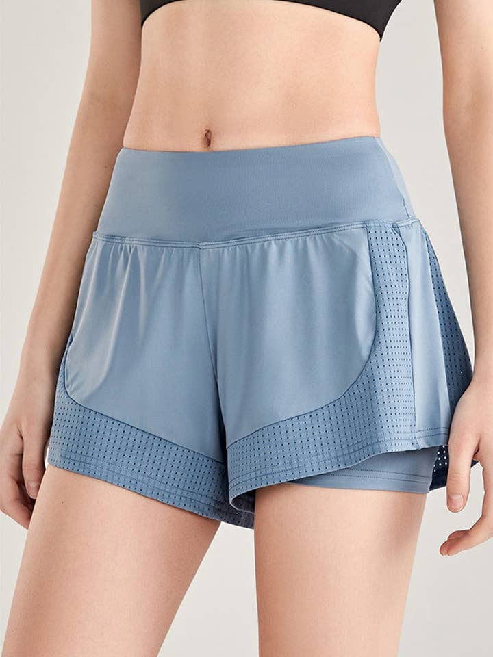 Active by Anna-Kaci - Wholesale Athletic Shorts - Women's - Quick Dry Loose Running Shorts 2-in-1 Gym Athletic Short8