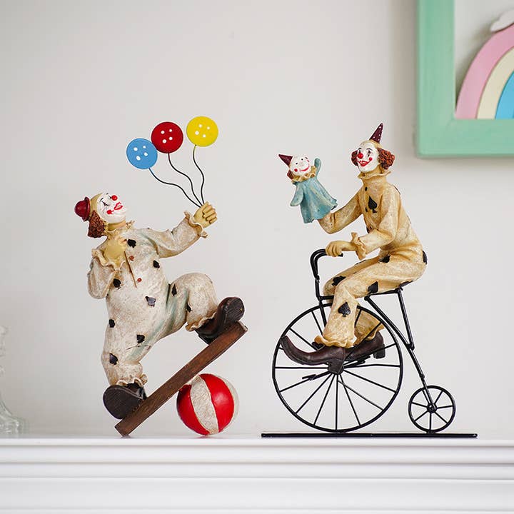 Liffy - Wholesale Decorative Figurine - Vintage Resin Circus Clown Figurine Home Decor4