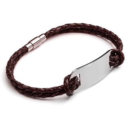 Bracelet d'identification tribal marron pour la vente par Midhaven Ltd - Tribal Steel