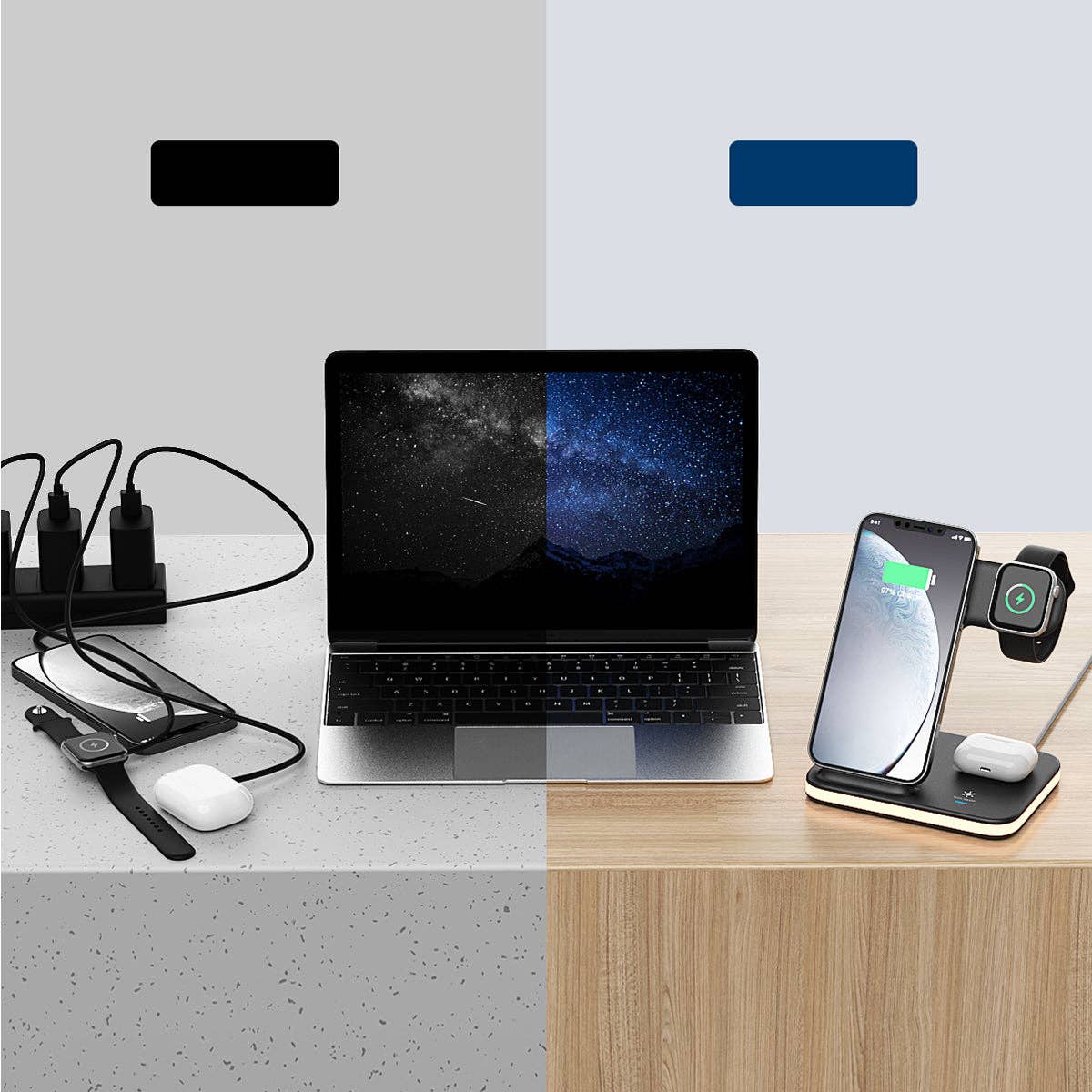 Infinite Basics - Wholesale Charging Dock - 4-in-1 Wireless Charging Stand with Night Light15