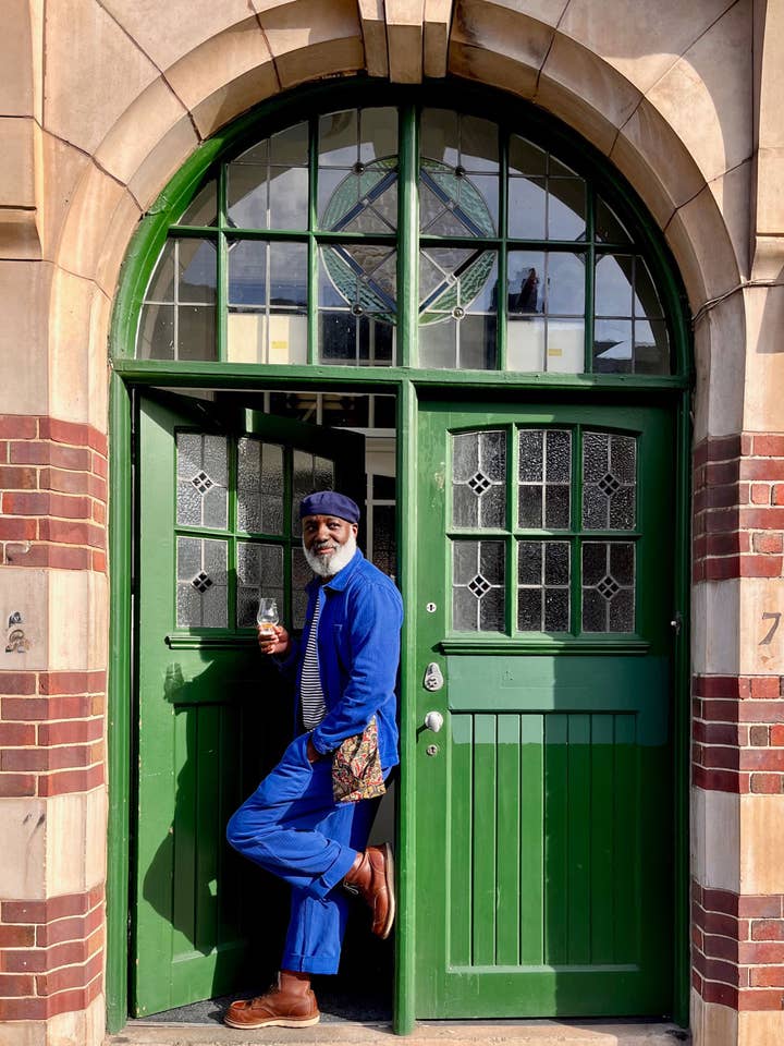 Frans Werkpak 2-delig Pak Vervaagd Visgraat Bugatti Blauw Katoen voor wholesale door Wolf Clothing Collective Ltd