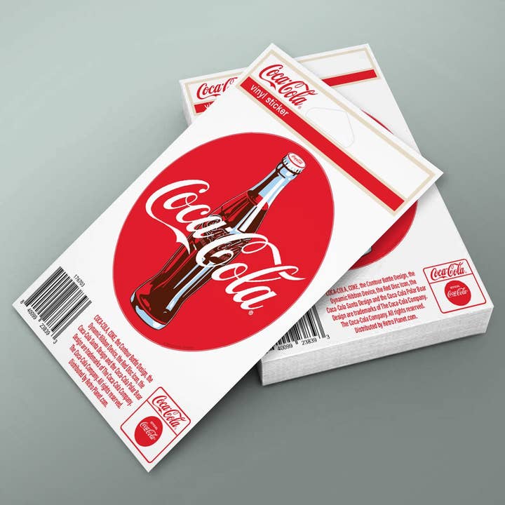 RetroPlanet - Wholesale Phone & Laptop Stickers - Contour Bottle Red Disc Coca-Cola Mini Sticker 20 ct