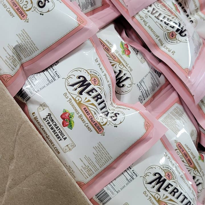 Ponchatoula Strawberry 4oz Travel bag for wholesale by Ms. Merita's Hard Candy Slides