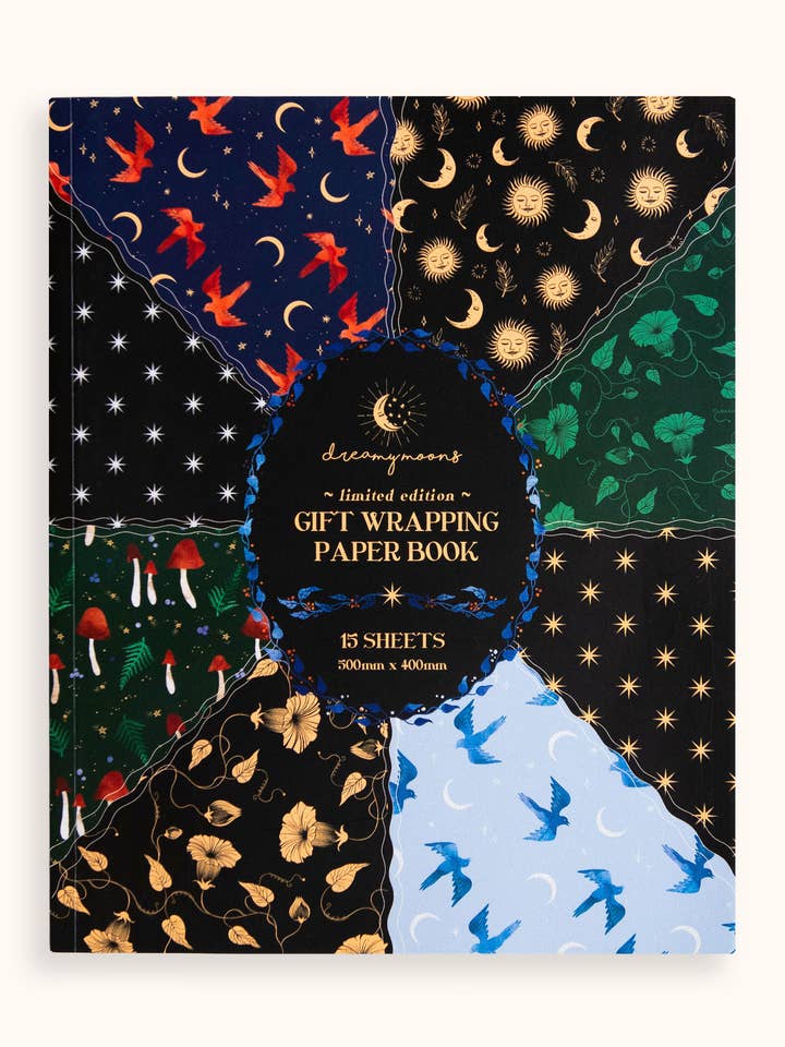 Gift Wrapping Book with 15 Sheets - Various Designs for wholesale by DreamyMoons