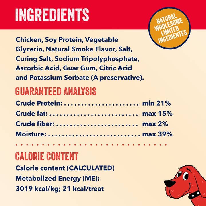 J&C PET SUPPLY LLC – Großhandel Leckerlis – Hund – Clifford The Big Red Dog Hühnerfleischbällchen, 6 Unzen Kaugummi