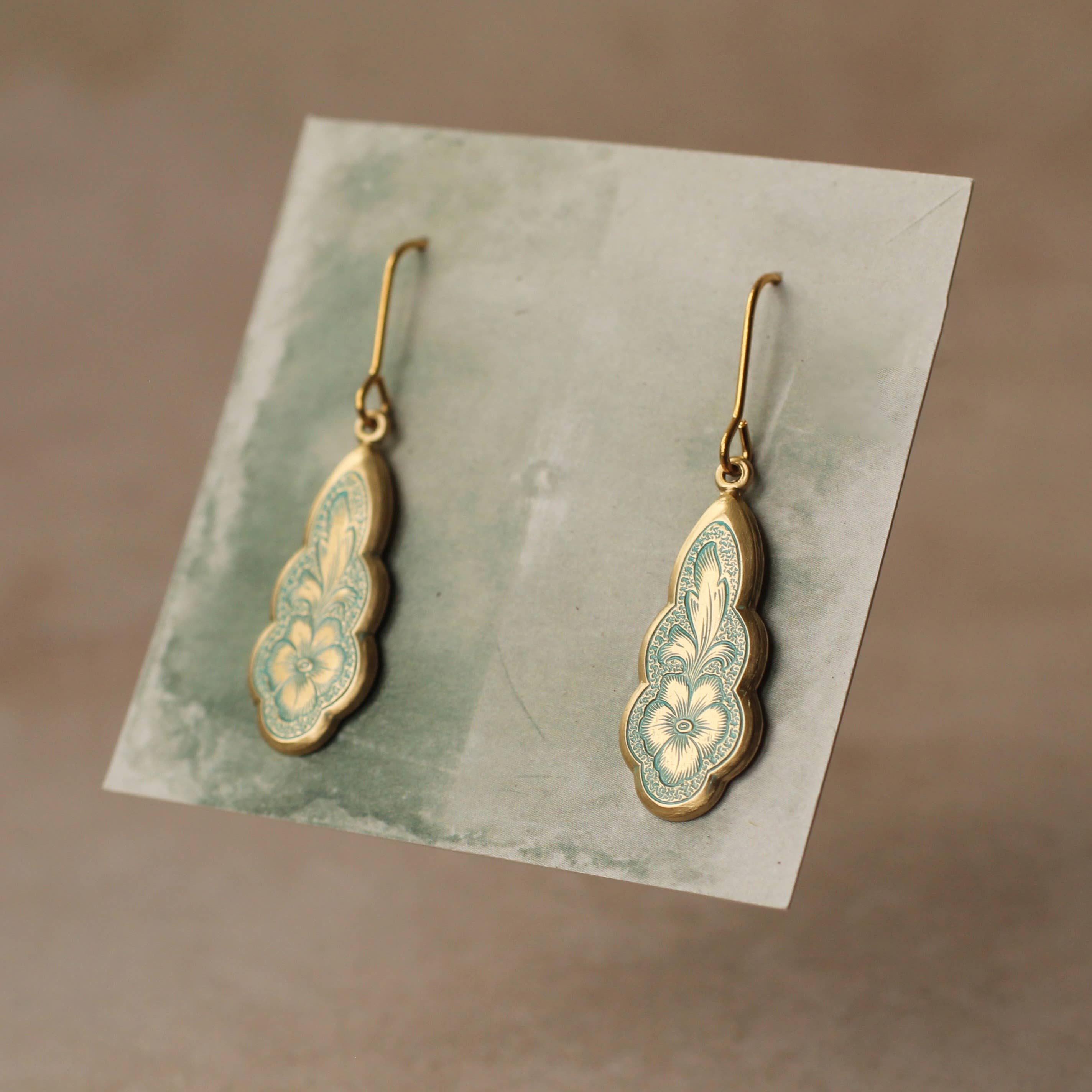 Silk Purse, Sow's Ear - Wholesale Dangle Earrings - Forget Me Not Blue Victorian Drop Earrings1
