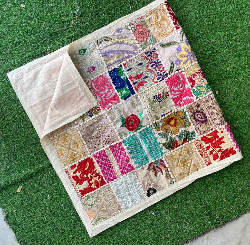 Bhawana Handicrafts - Wholesale Table Runner - Sari Beaded Patchwork Table Runner Throw Boho Tapestry Wall 5