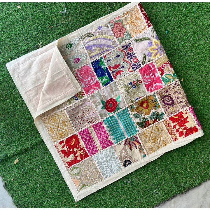 Bhawana Handicrafts - Wholesale Table Runner - Sari Beaded Patchwork Table Runner Throw Boho Tapestry Wall 5