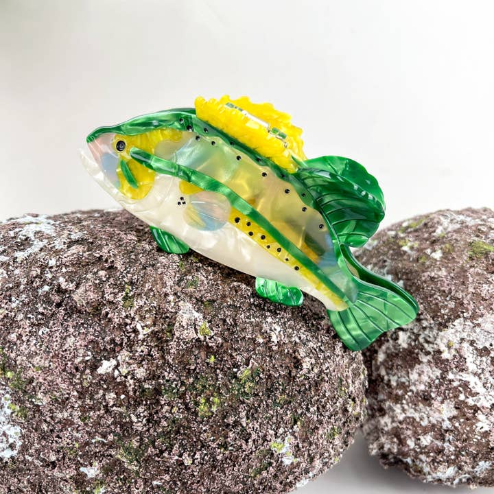 mildstyles - Wholesale Hair Clip - Women's - Angelfish Hair claw clip, Largemouth Bass Hair clip