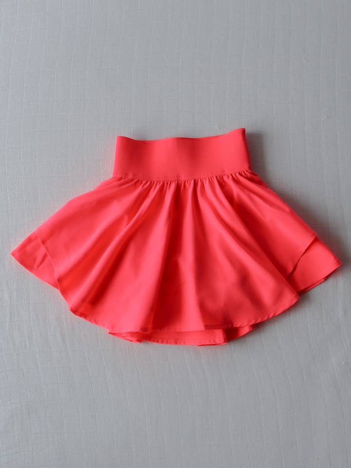 Sweethoney Clothing - Wholesale Skort - Kids - Layered Tennis Skort - Neon Pink