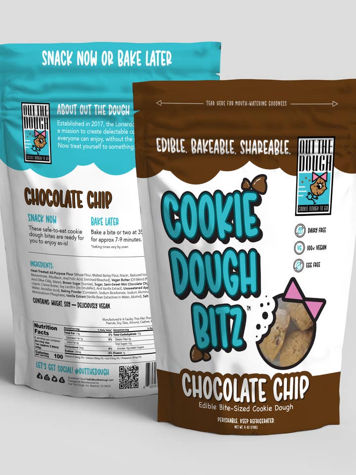 Chocolate Chip Cookie Dough Bitz™(V) for wholesale by Out The Dough