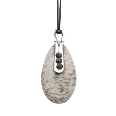 Tear Drop Silver Pendant - Pyrite for wholesale by HomArt