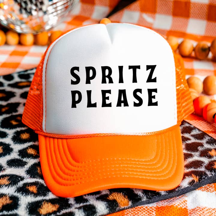 Trucker Hat, Spritz Please, trendy Aperol Spritz for wholesale by Bash