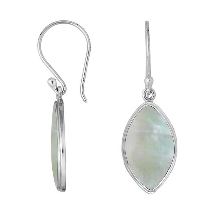 AE-6236-MOP Sterling Silver Earring With Mother Of Pearl for wholesale by Bali Designs