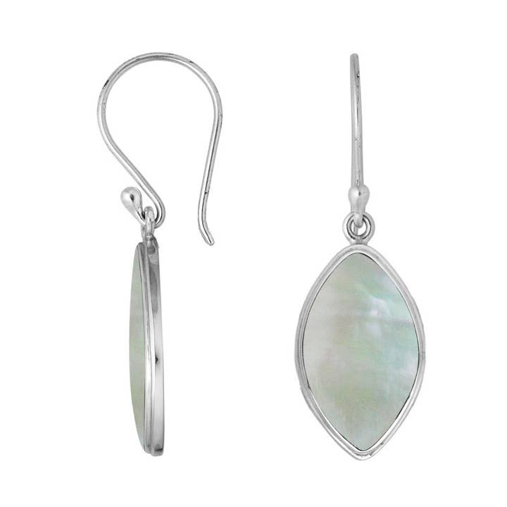 AE-6236-MOP Sterling Silver Earring With Mother Of Pearl for wholesale by Bali Designs