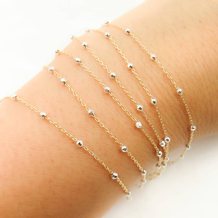 Jewels & Chains - Wholesale Link & Chain Necklace - 1186GF. 14k Gold Filled with 925 Sterling Silver Beads Satellite Chain1