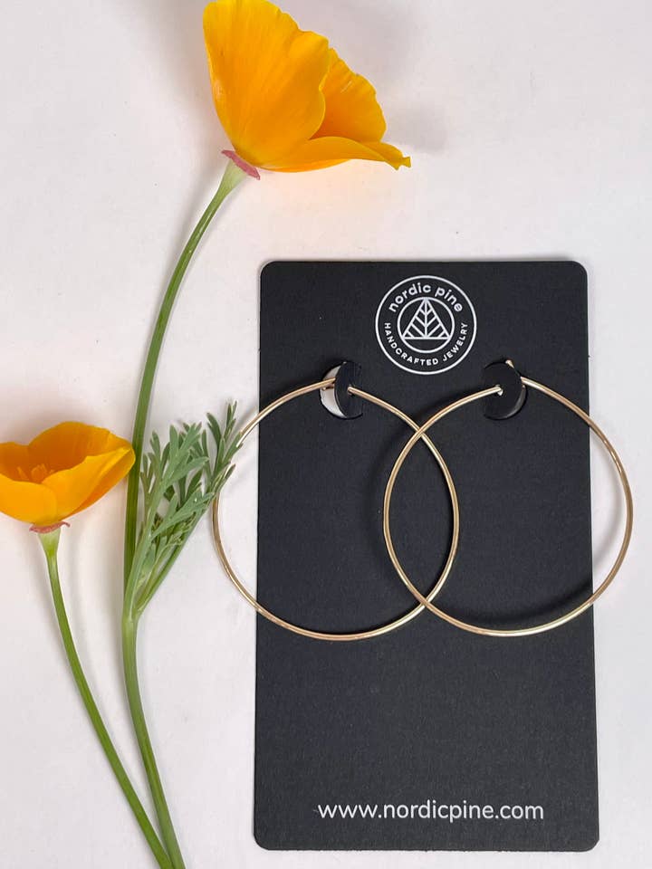 Medium Hoop Earrings in Sterling Silver or Gold Fill for wholesale by Nordic Pine