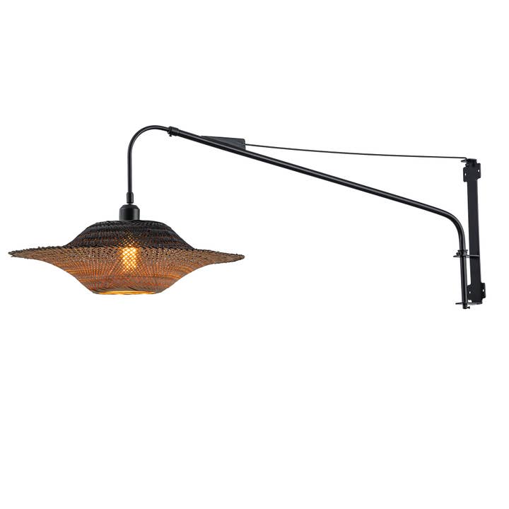 Vienna Plug-In Adjustable Swing Arm Wall Lamp in Matte Black for wholesale by ELE Light & Decor