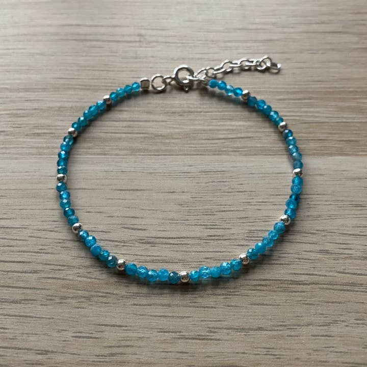 Bracciale Ava in argento 925 e apatite per la vendita all'ingrosso da parte di Estelle Silver